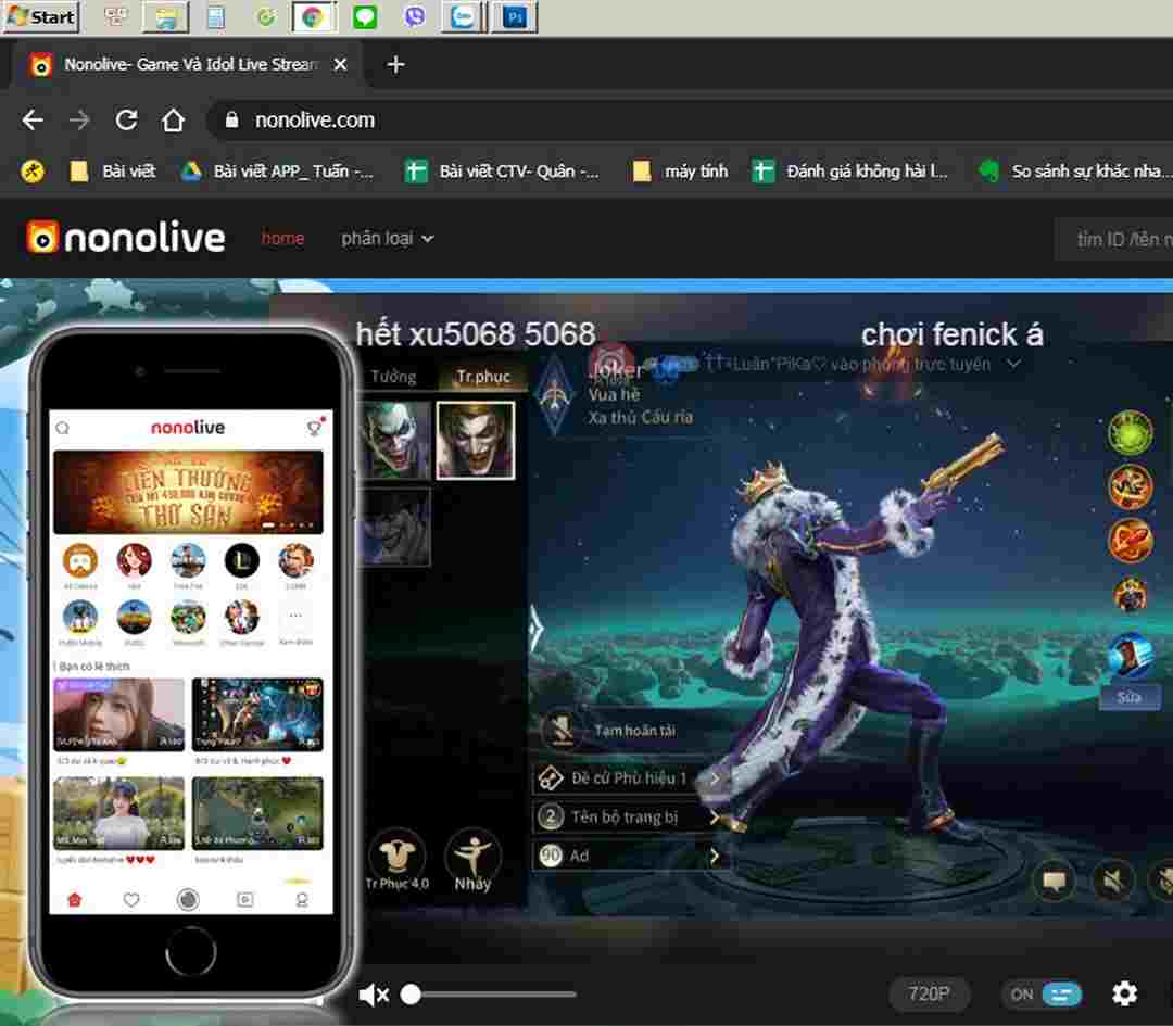 Nonolive là ứng dụng nổi tiếng chuyên về live streaming game 