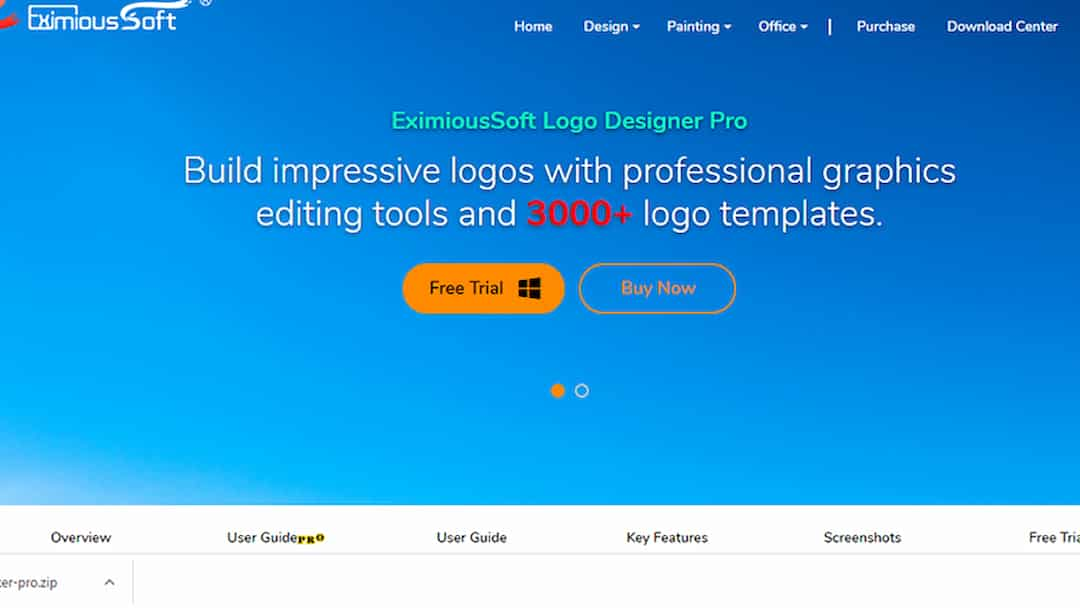 Trình chỉnh sửa trên phần mềm EximiousSoft Logo Designer pro.